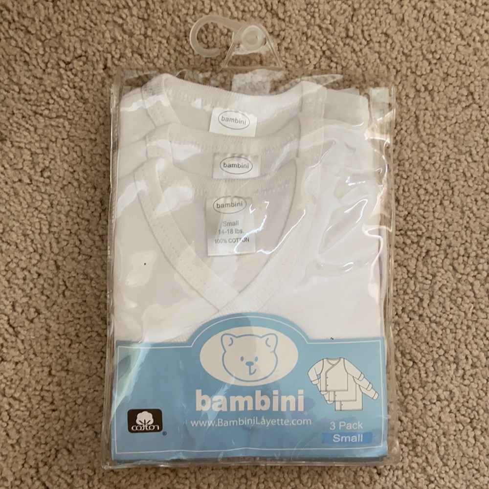 Bambini Side Snap Long Sleeve Shirt (3 pack)